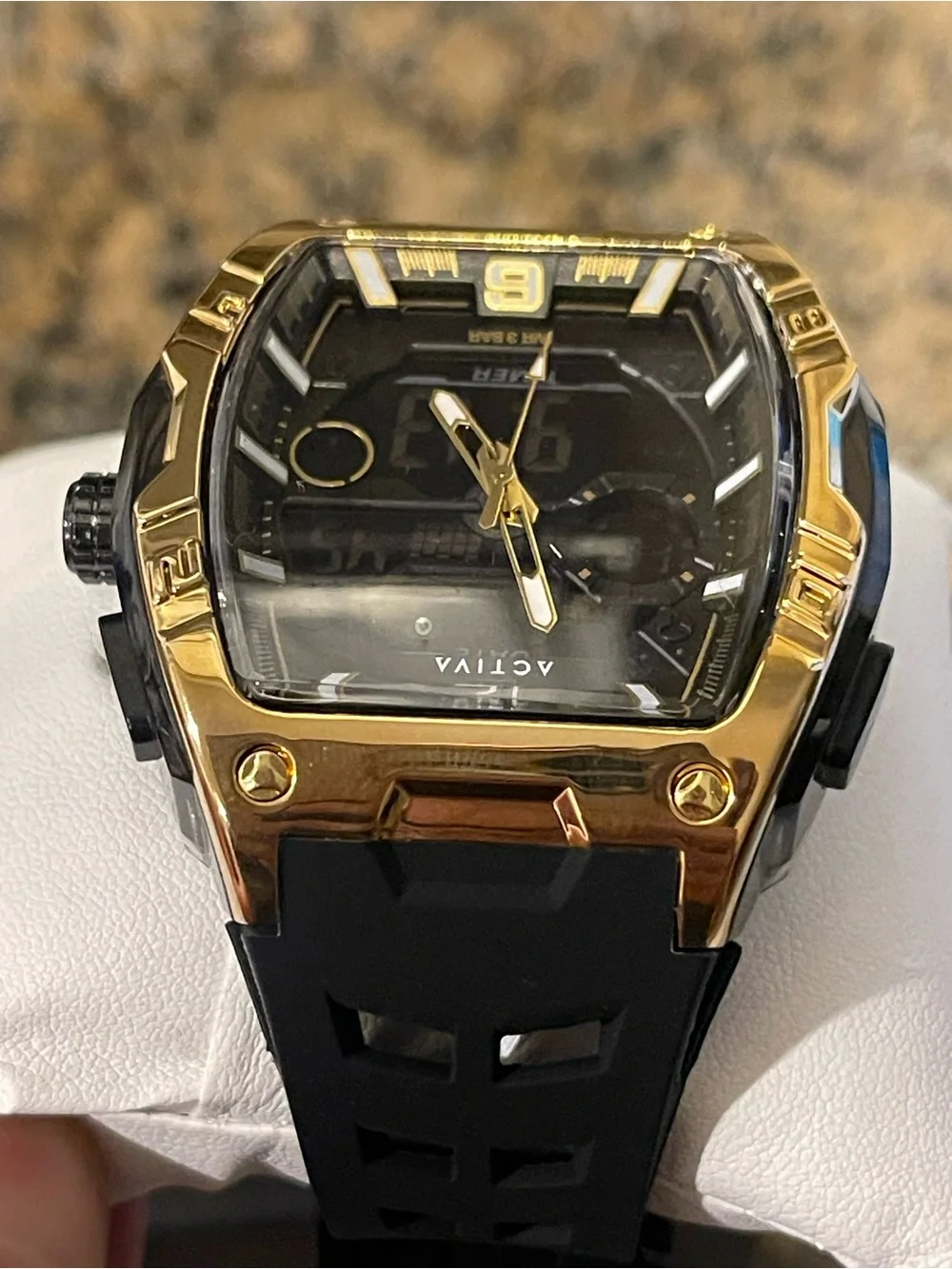 Actival Venzis X Invicta Digital Men's Watch - 50mm. Black & Gold